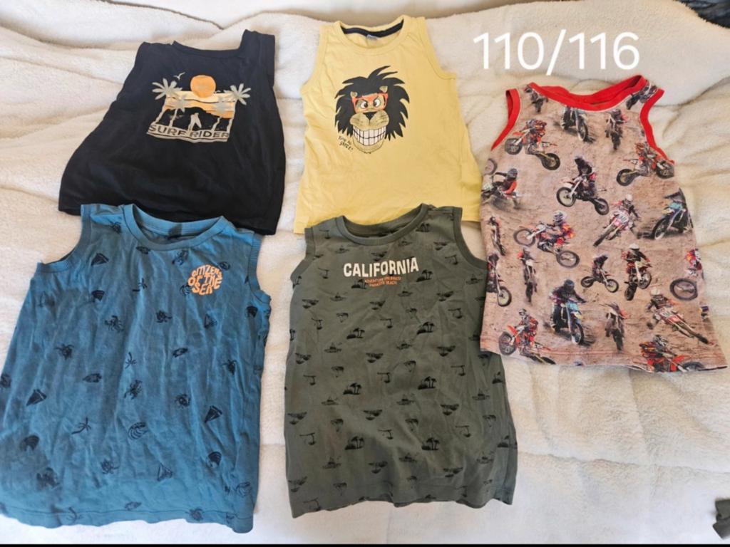 5x Jongens mouwloze shirts maat 110/116, Kinderen en Baby's, Kinderkleding | Maat 110, Gebruikt, Ophalen of Verzenden, Shirt of Longsleeve