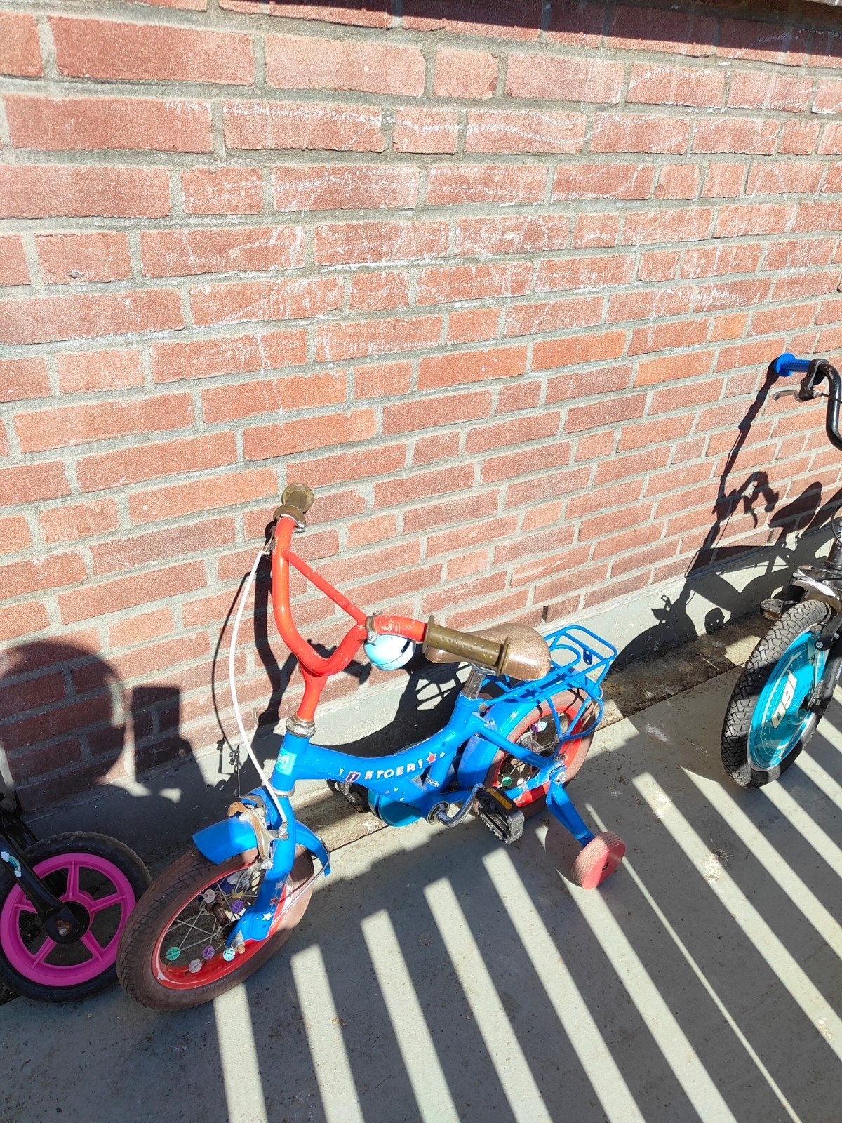 Lief! Kinderfiets 12 inch - Blauw/Rood, Ophalen, Gebruikt, Minder dan 16 inch