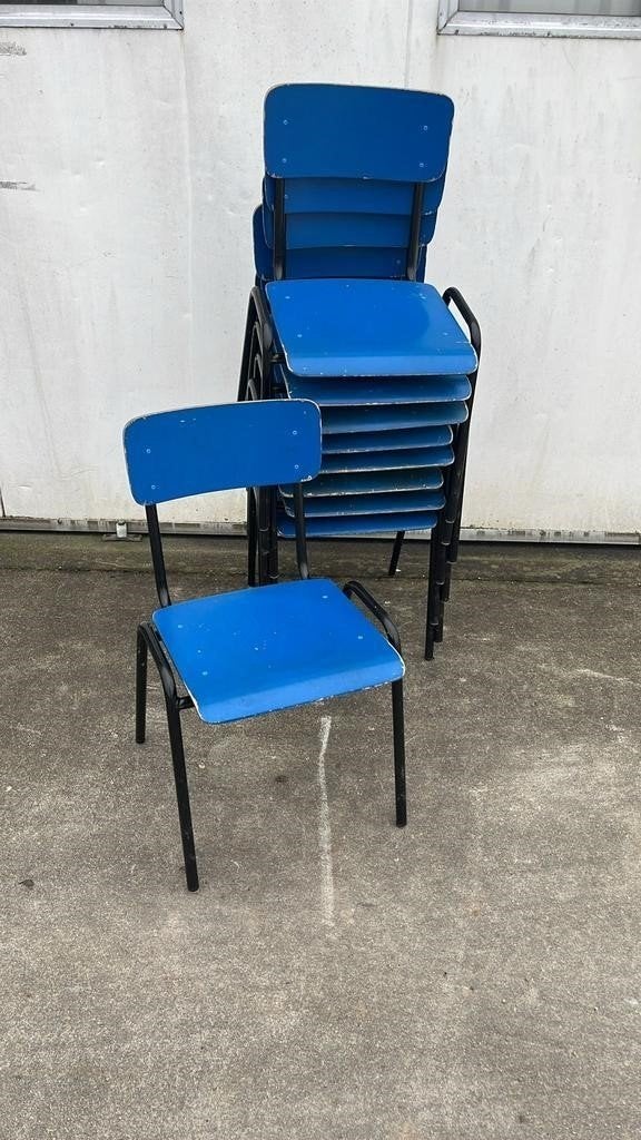 Partij 22 stuks horeca kantine stoelen stapelbaar export, Ophalen, Gebruikt, Bruin, Vijf, Zes of meer stoelen