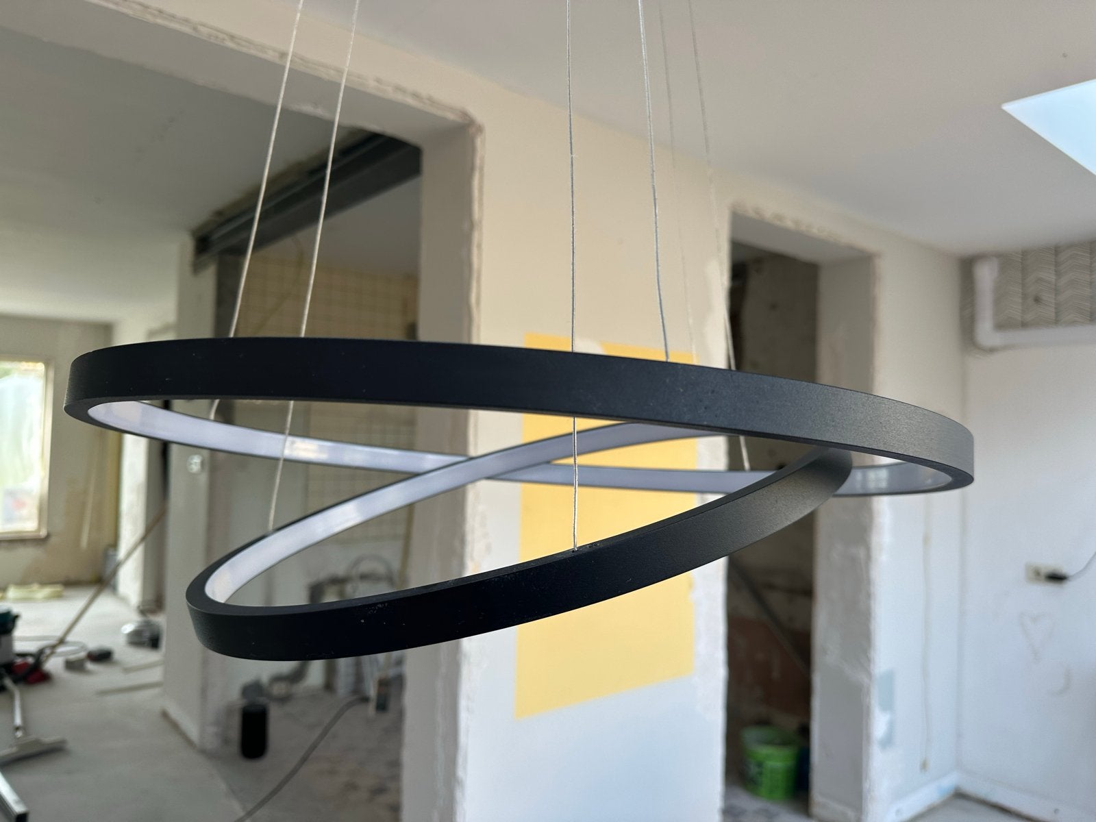 Arcchio LED hanglamp Albiona, zwart, 2 ringen, Ø 60 cm, Ophalen of Verzenden, Zo goed als nieuw, Metaal