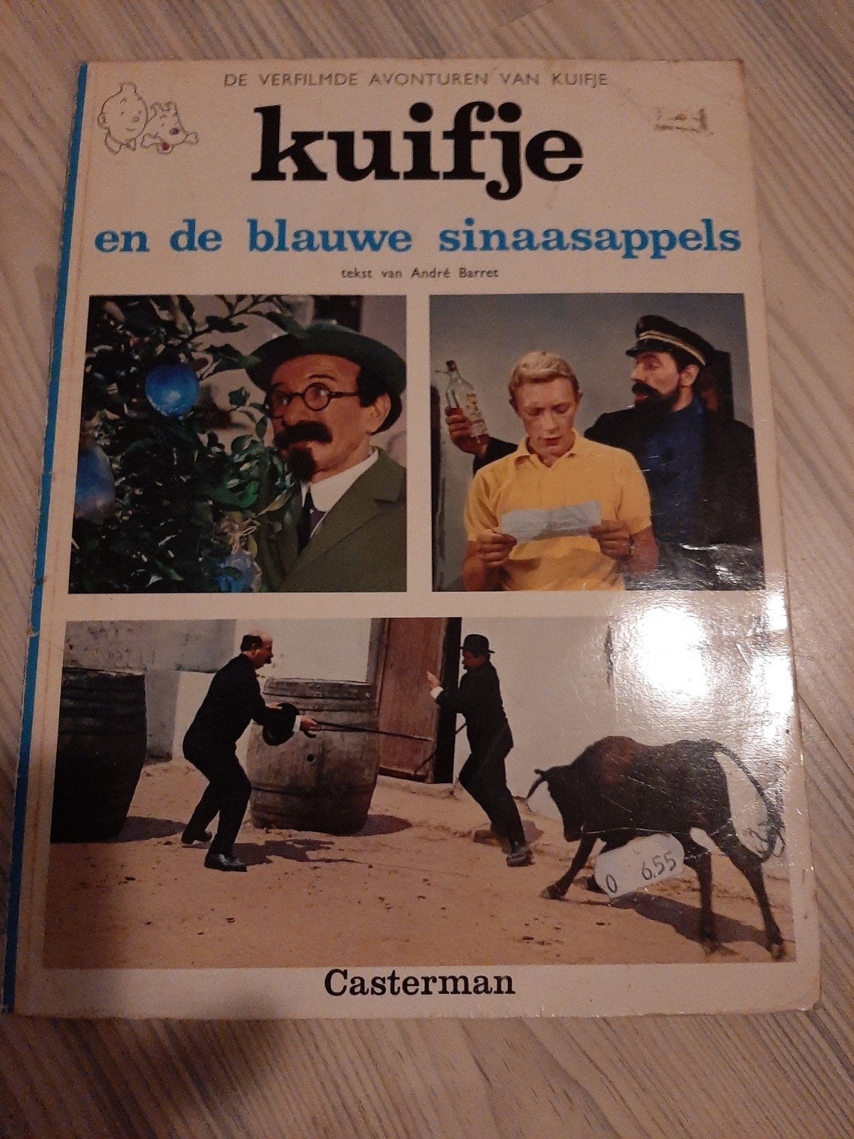 Kuifje en de blauwe sinaasappels - Casterman, Eén stripboek, Ophalen of Verzenden, Gelezen, André Barret