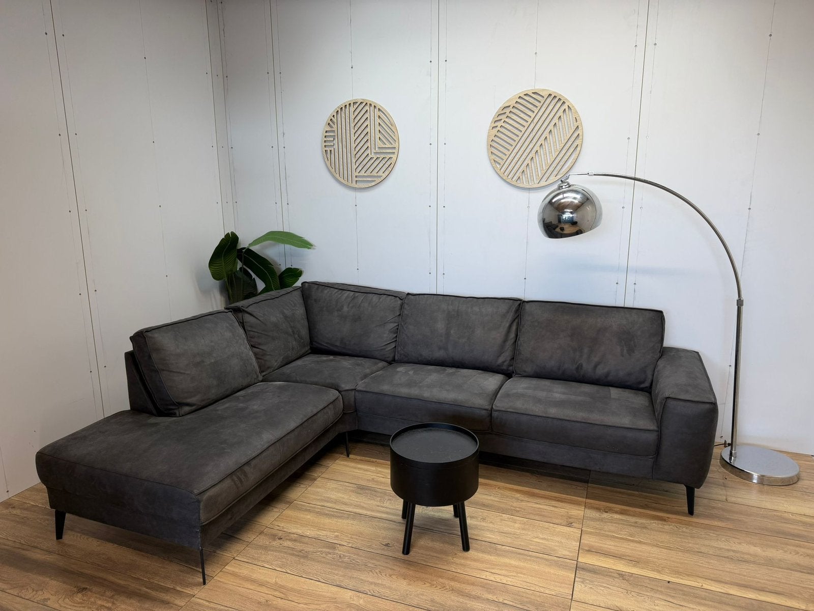 Haco Hoekbank | Donkergrijs | Royale Lounge, 125 cm of meer, 125 cm of meer, Ophalen of Verzenden, Zo goed als nieuw