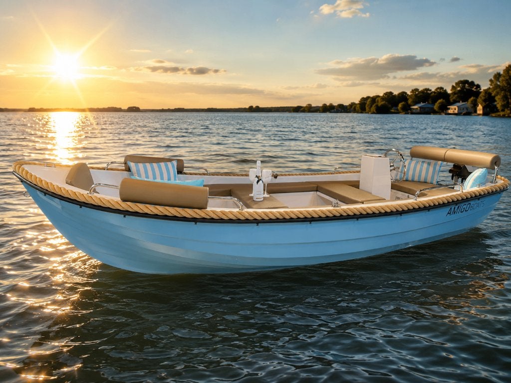 Nieuwe Amigo 430 Classic Sloep – 5 Personen – Elektrisch, Watersport en Boten, 4 m, 3 pk, Tot 1.00 meter, Elektrisch