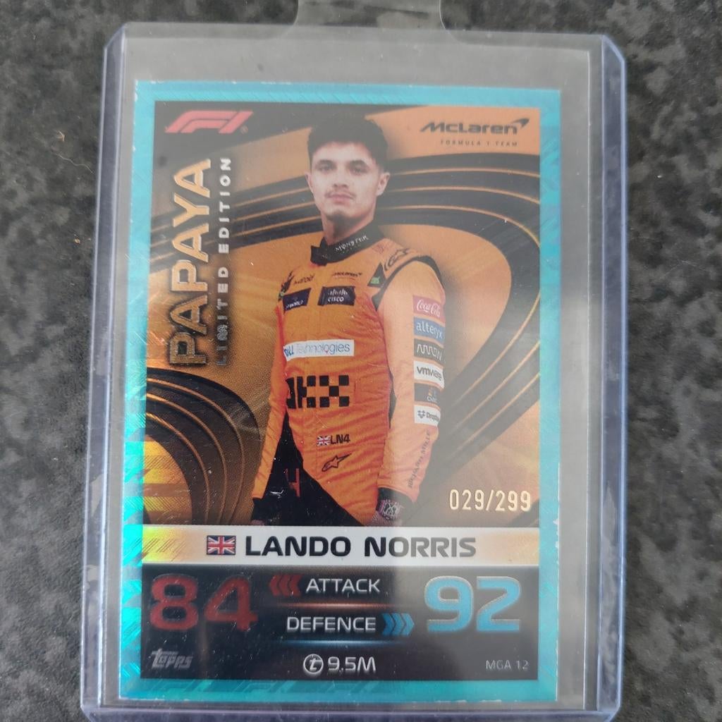 Lando Norris F1 Topps Chrome Papaya Limited Edition Kaart, Ophalen of Verzenden, Zo goed als nieuw