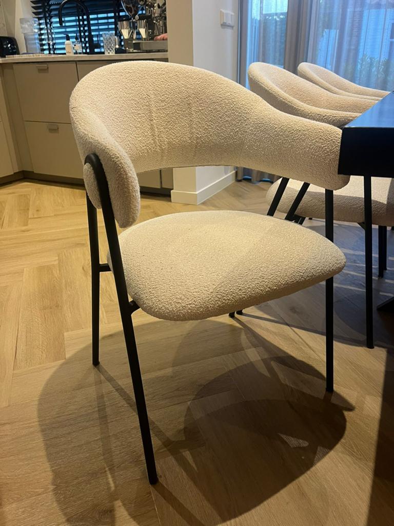 Eetkamer stoelen, Ophalen, Gebruikt, Wit, Stof