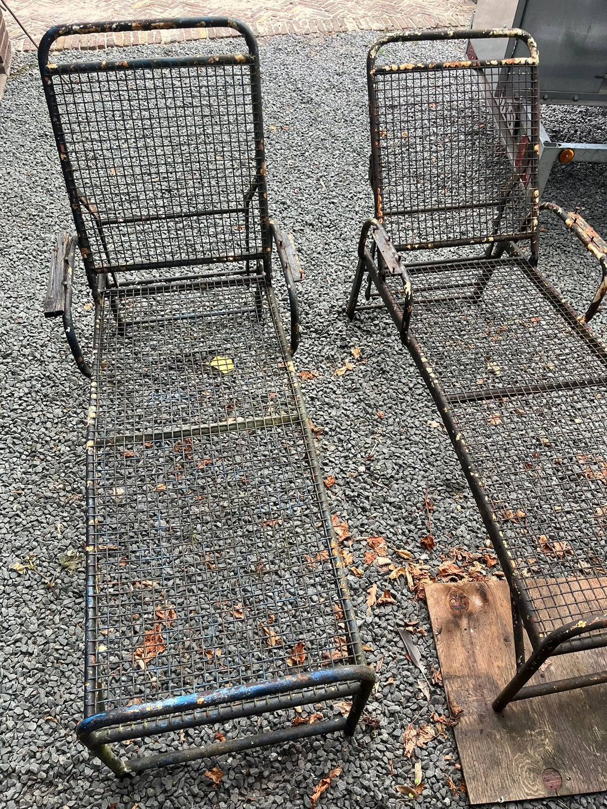 Tuinstoelen, Vintage, Sanatorium stoelen, TBC ligstoelen, Tuin en Terras, Ophalen, Gebruikt, Metaal