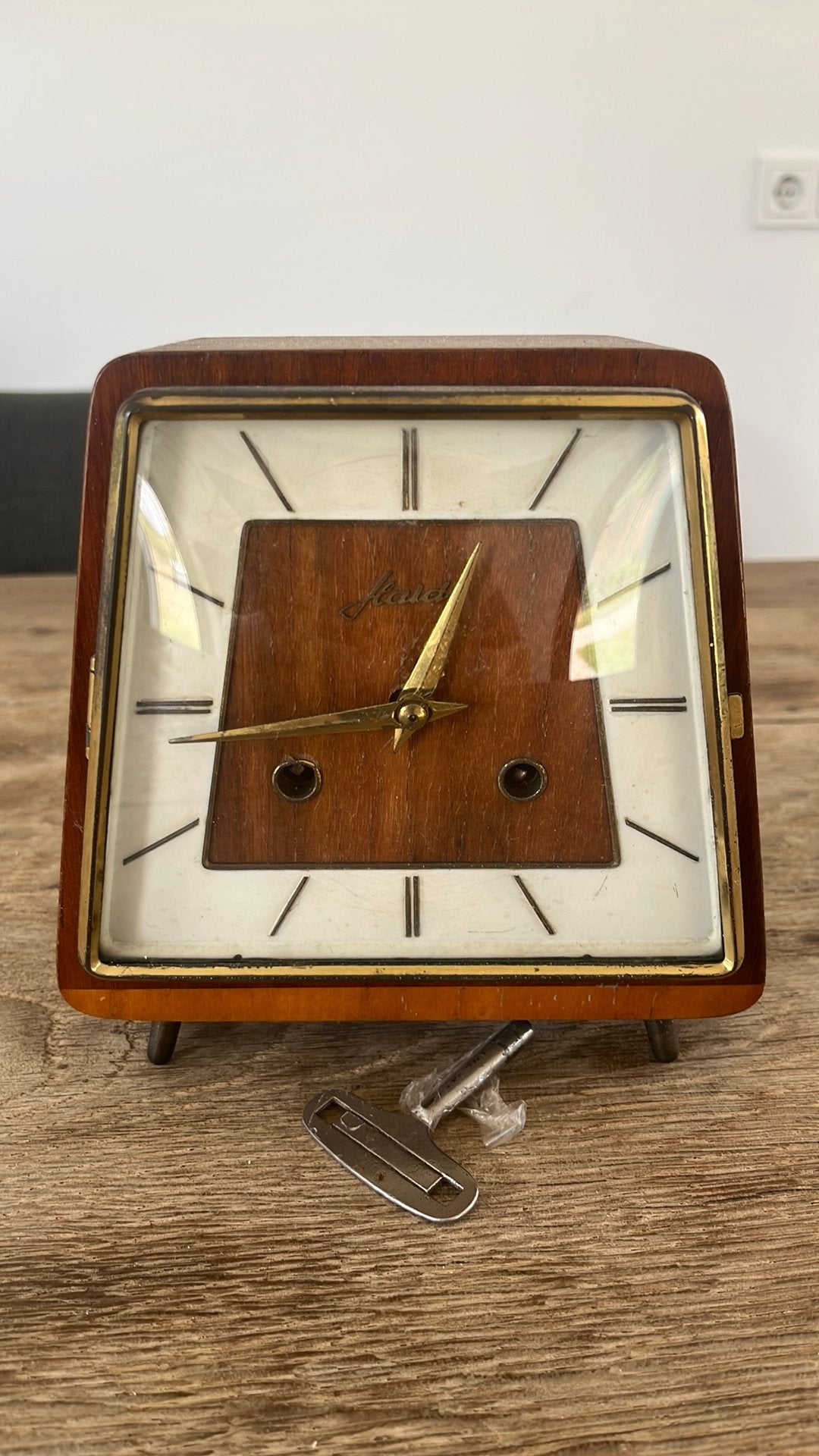Vintage Haid tafelklok, loopt perfect!, Ophalen of Verzenden