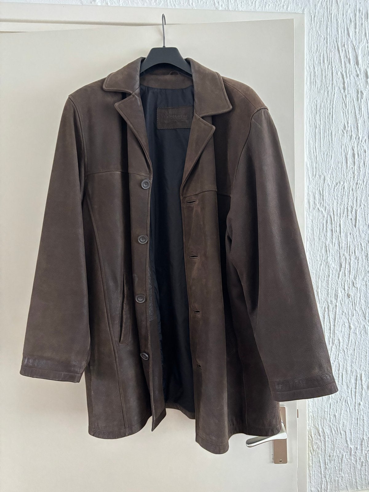 Heren Leren Jas Maat 54 Bruin - Angelo Litrico, Ophalen, Zo goed als nieuw, Maat 46/48 (XL) of groter, Bruin