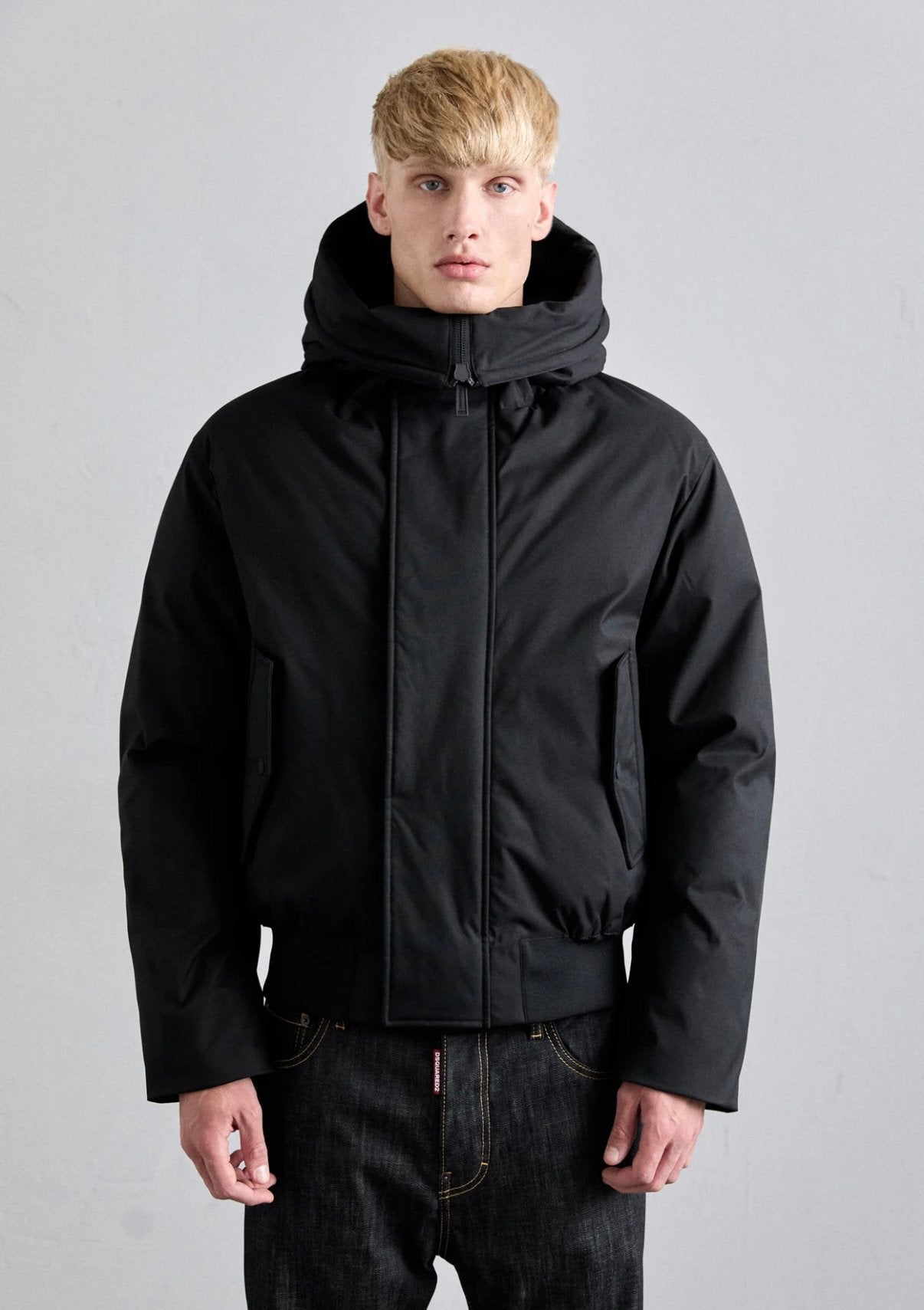 Dsquared2 bomber jacket heren winterjas donsjas puffer, Ophalen, Nieuw, Maat 48/50 (M), Zwart