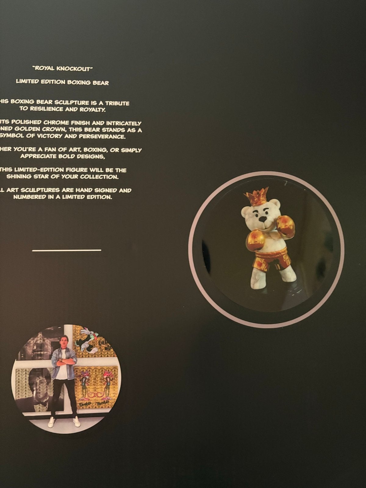 Van Apple Art "Royal Knockout" Limited Edition Boxing Bear, Zoogdier, Gemerkt, Overige materialen, Beeld