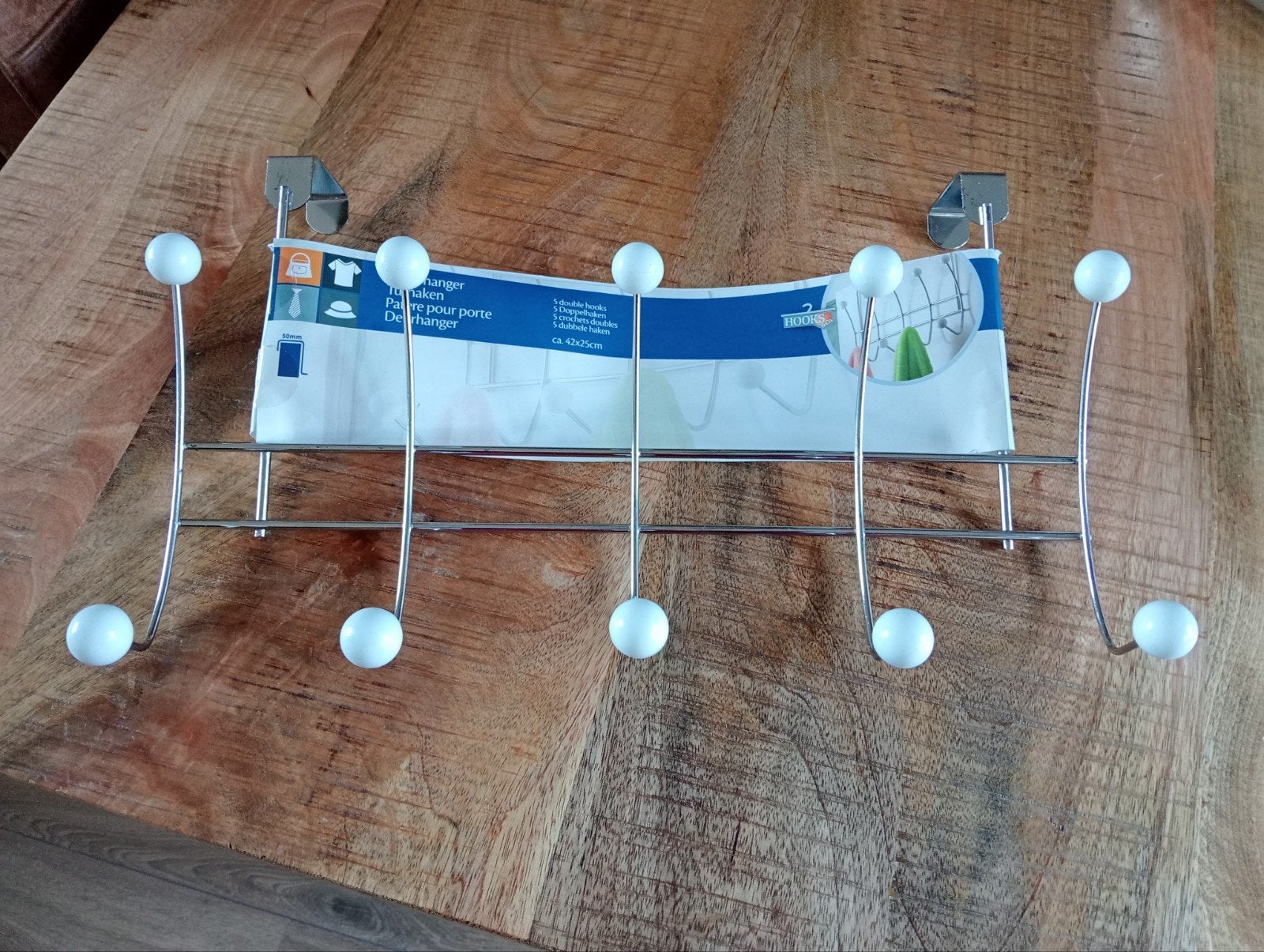 Deurkapstok met 5 dubbele haken - ca. 42x25cm, Wandhaken, Nieuw, Ophalen of Verzenden, Minder dan 100 cm