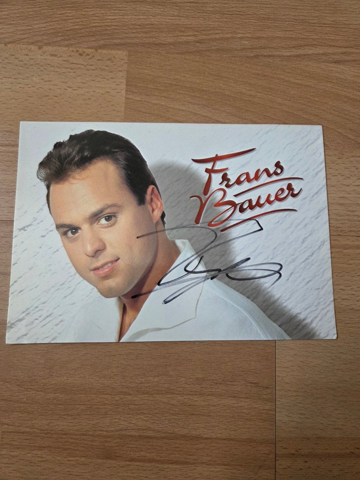 Foto Frans Bauer in jongere jaren met handtekening., Ophalen of Verzenden, Voor 1940, Overige onderwerpen