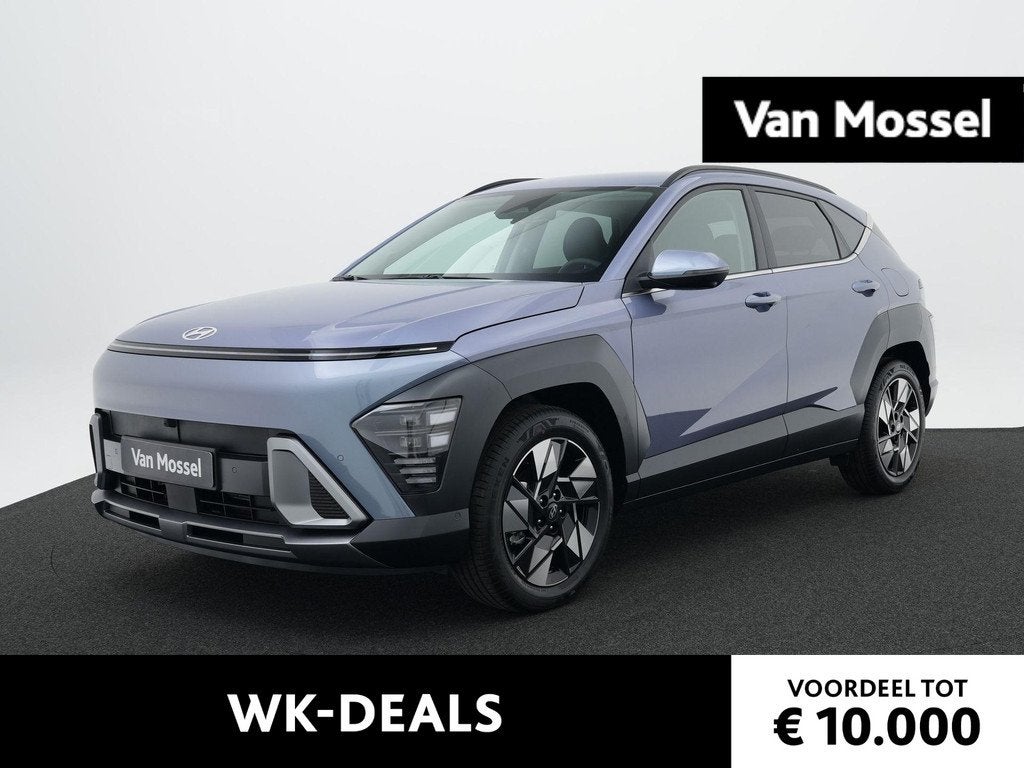 Hyundai Kona 1.6 GDI HEV Premium | Lederen bekleding | Stoel, Auto's, Hyundai, 137 pk, Met garantie (alle), Blauw, Leder