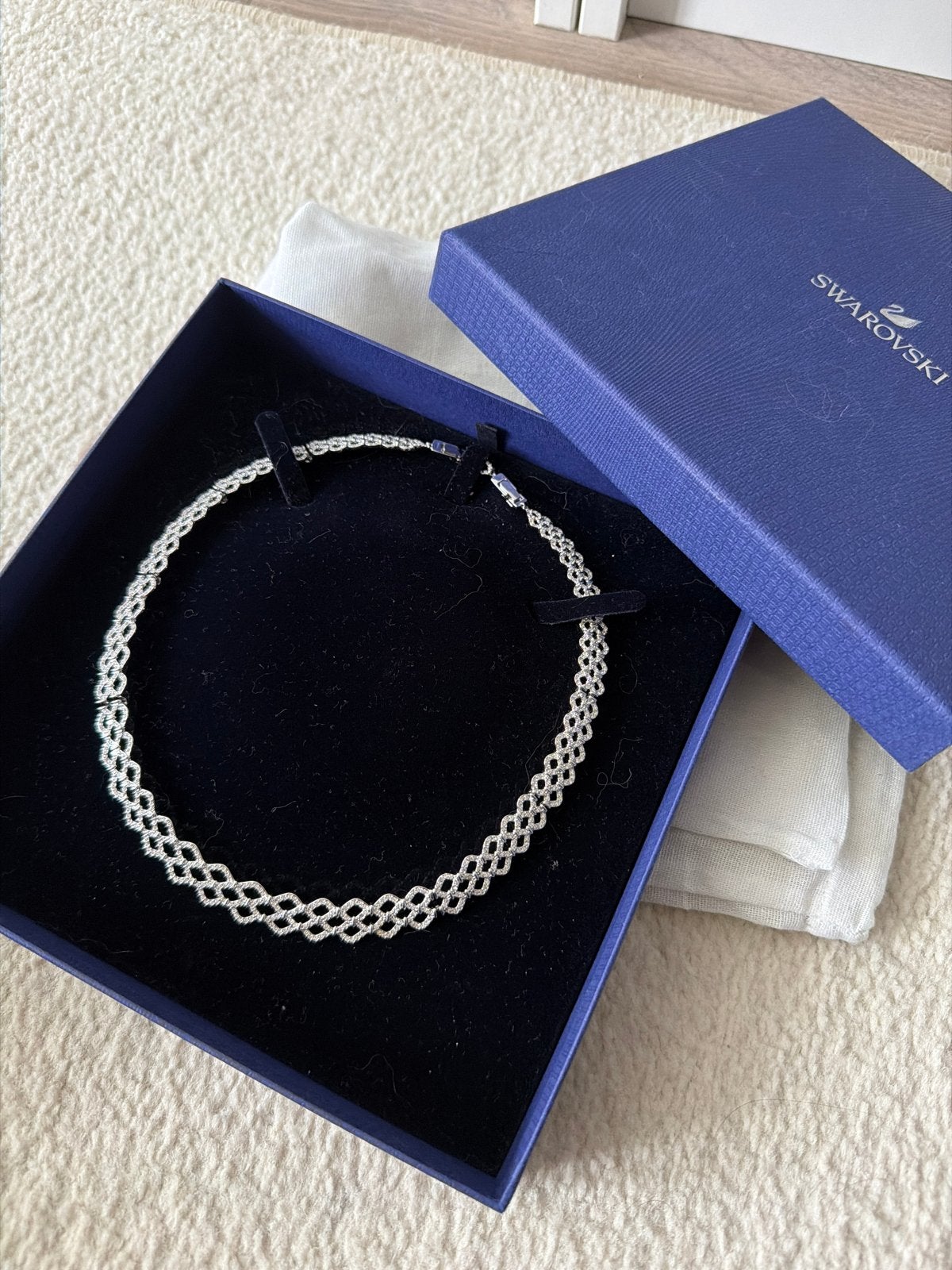 Swarovski ketting - Zo goed als nieuw, Met kristal, Overige materialen, Ophalen of Verzenden, Zo goed als nieuw