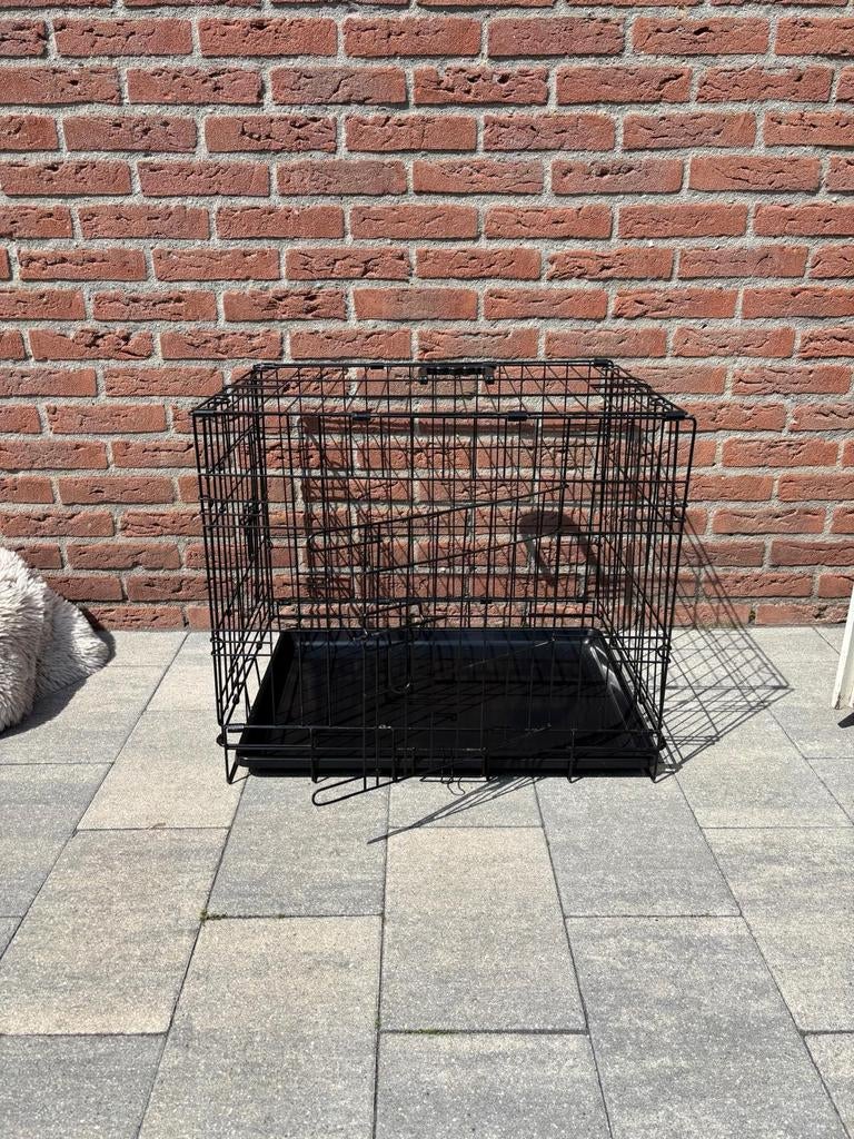 Hondenbench 60x48x44 met zwarte hoes, Dieren en Toebehoren, Ophalen, Zo goed als nieuw