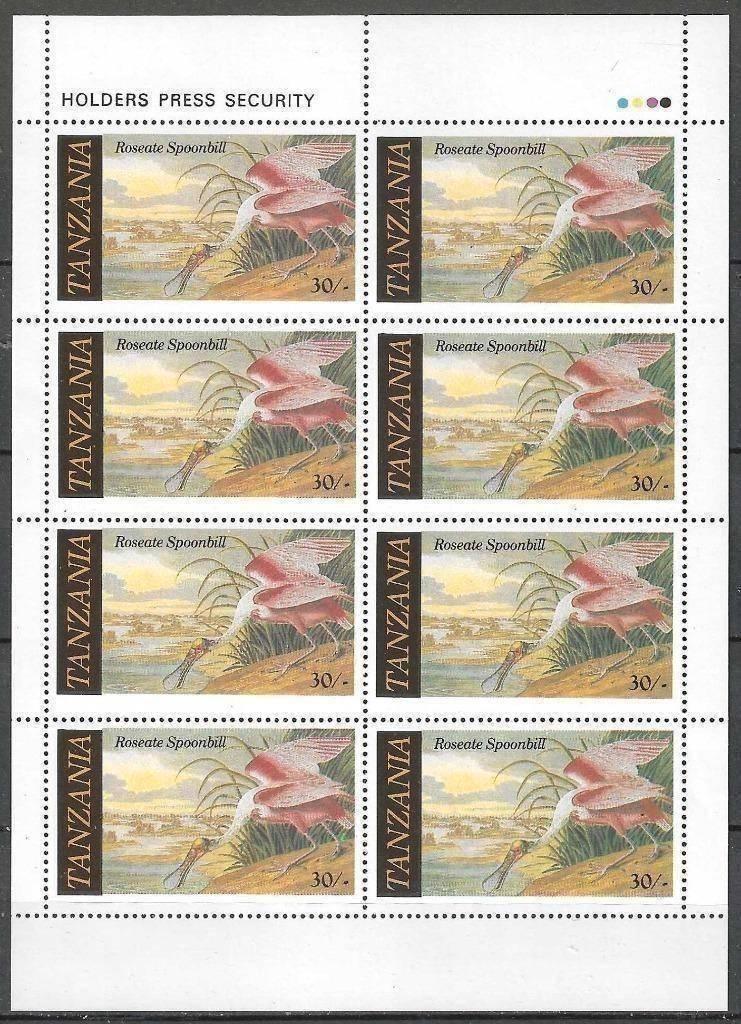 Tanzania 1986 - Yvert  8 x 280 - Vogels van Audubon (PF), Verzenden, Tanzania, Postfris