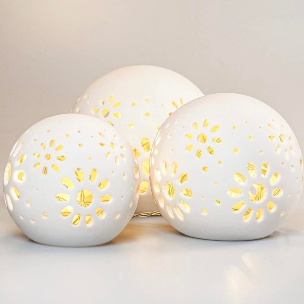 Gadgy 3 Keramische Ball Lampen met LED Licht – NIEUW, Ophalen of Verzenden, Nieuw