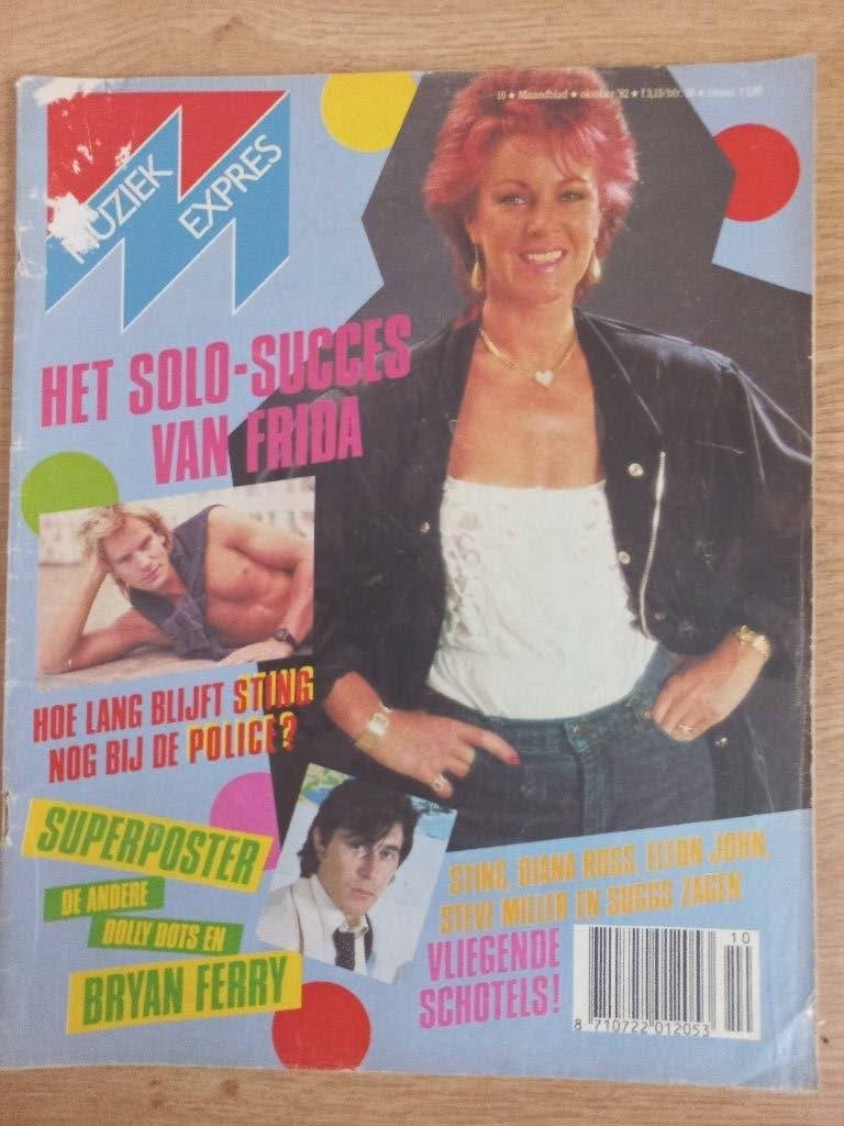 MUZIEK EXPRES met FRIDA - ABBA, Ophalen of Verzenden, 1980 tot heden, Nederland, Tijdschrift