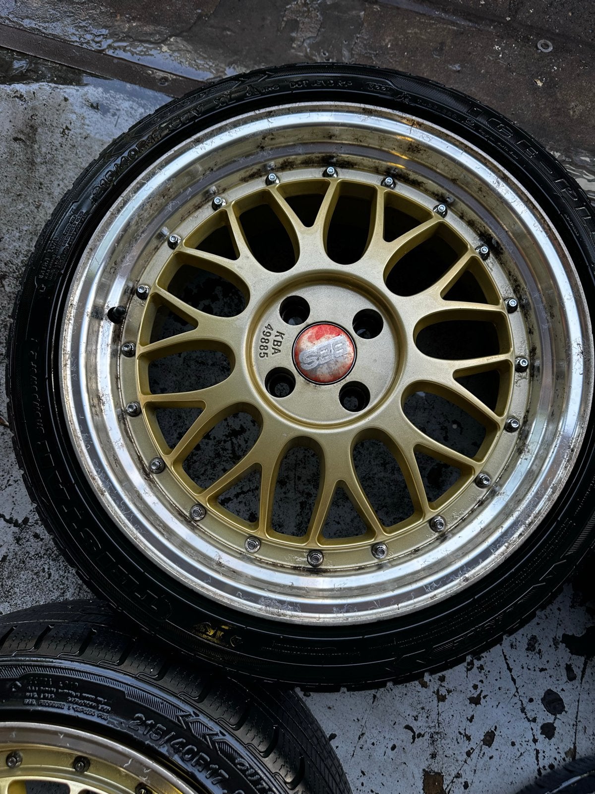BBS Velgen met banden - 17 inch, ET35, KBA 49885, Ophalen, Banden en Velgen, 17 inch, Personenwagen