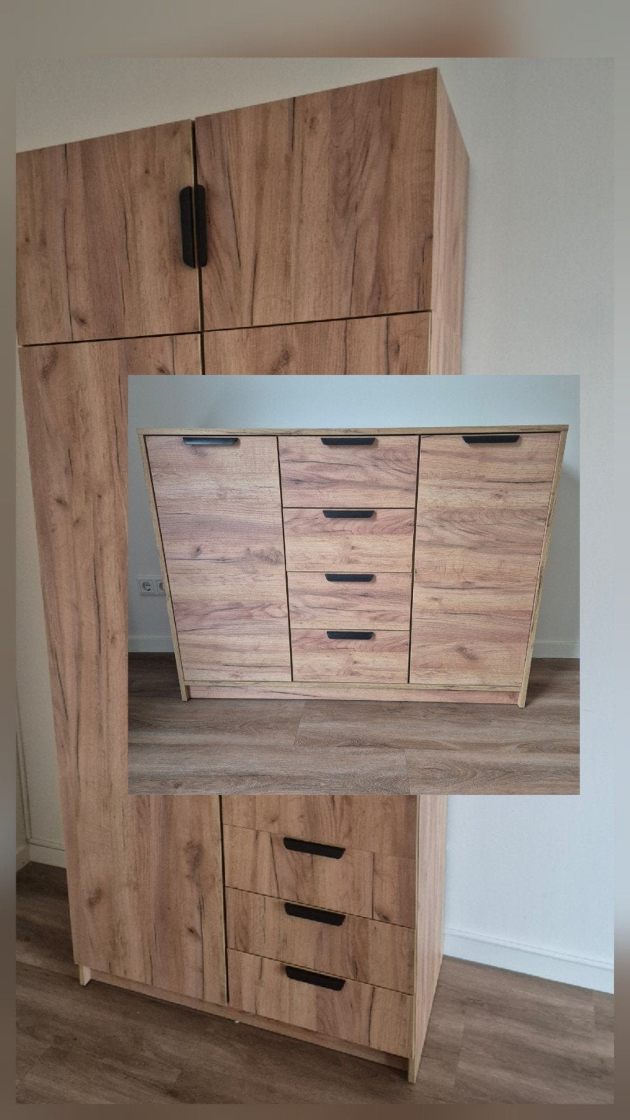 JYSK kledingkast+dressoir, Jenslev samen ophalen in Dronten, Zo goed als nieuw, Met lade(s), 150 tot 200 cm, 25 tot 50 cm