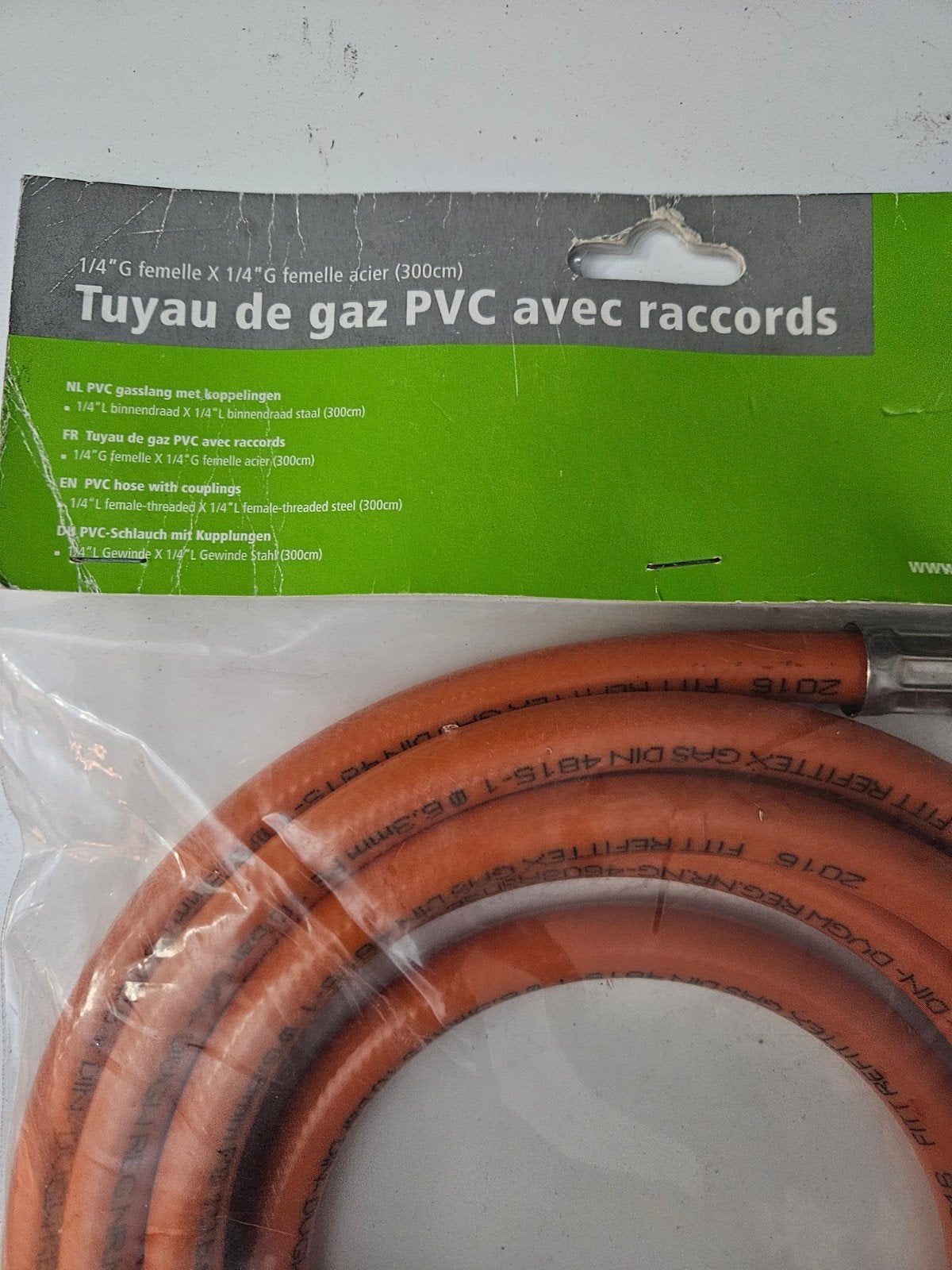Gimeg PVC Gasslang met Koppelingen - 300cm, Ophalen of Verzenden, Nieuw