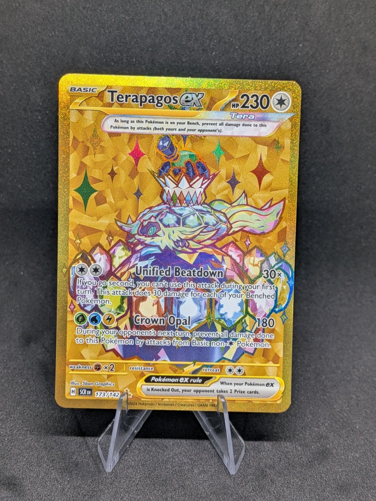 Terapagos ex 173/142 Stellar Crown, Hobby en Vrije tijd, Verzamelkaartspellen | Pokémon, Ophalen, Zo goed als nieuw, Losse kaart