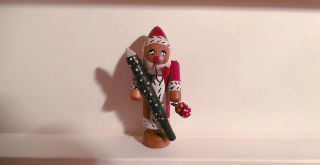 Oude houten kerstman Rookmannetje poppenhuis pop kerst boom., Diversen, Verzenden