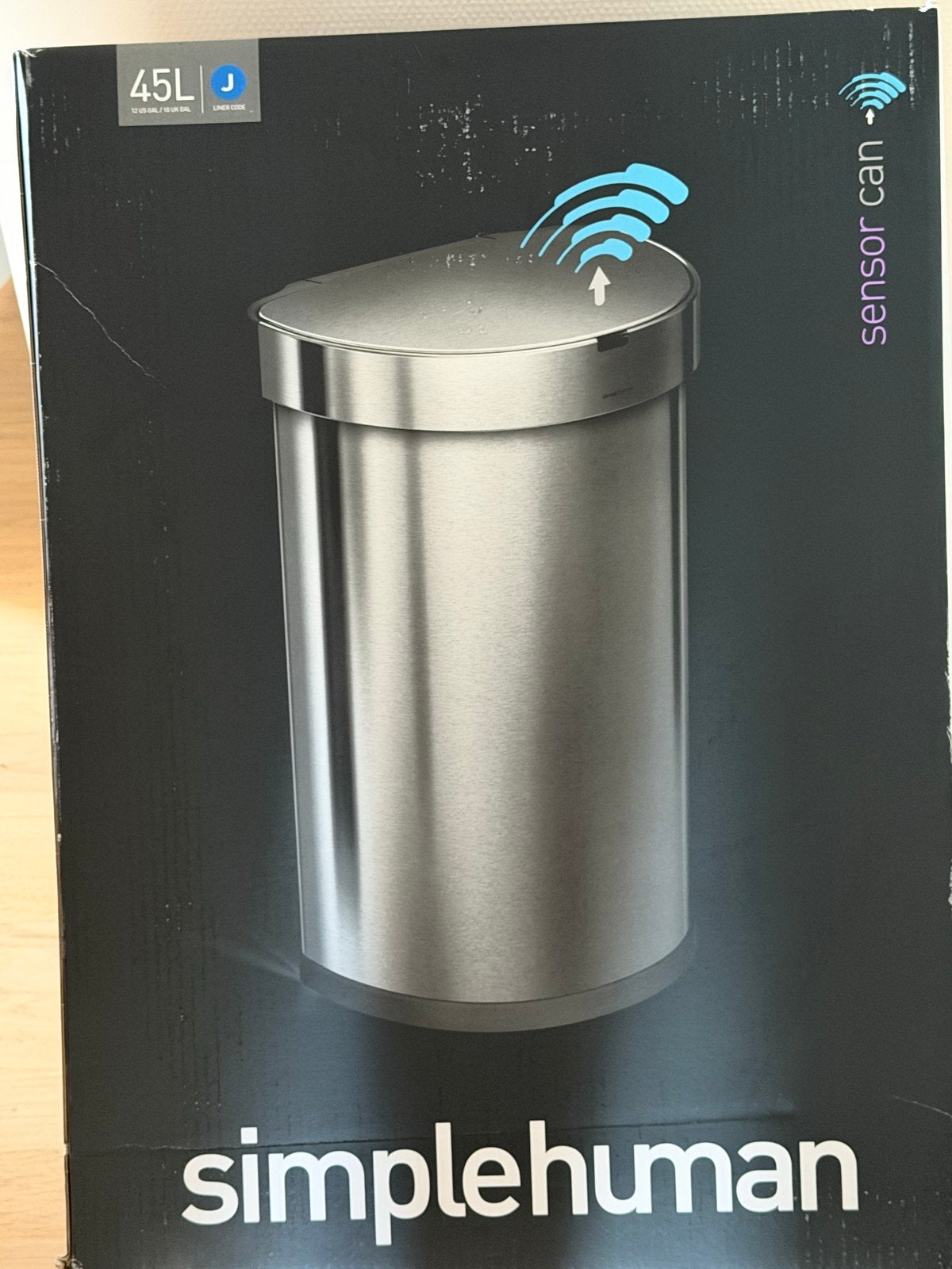 Simplehuman sensor prullenbak 45L - Zo goed als nieuw, Huis en Inrichting, 40 liter of meer, Ophalen, Zo goed als nieuw, Rvs