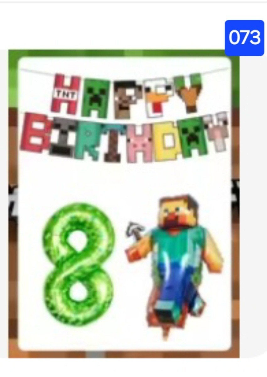 Minecraft Verjaardag Decoratie Set - Nieuw, Ophalen of Verzenden, Nieuw, Versiering, Verjaardag