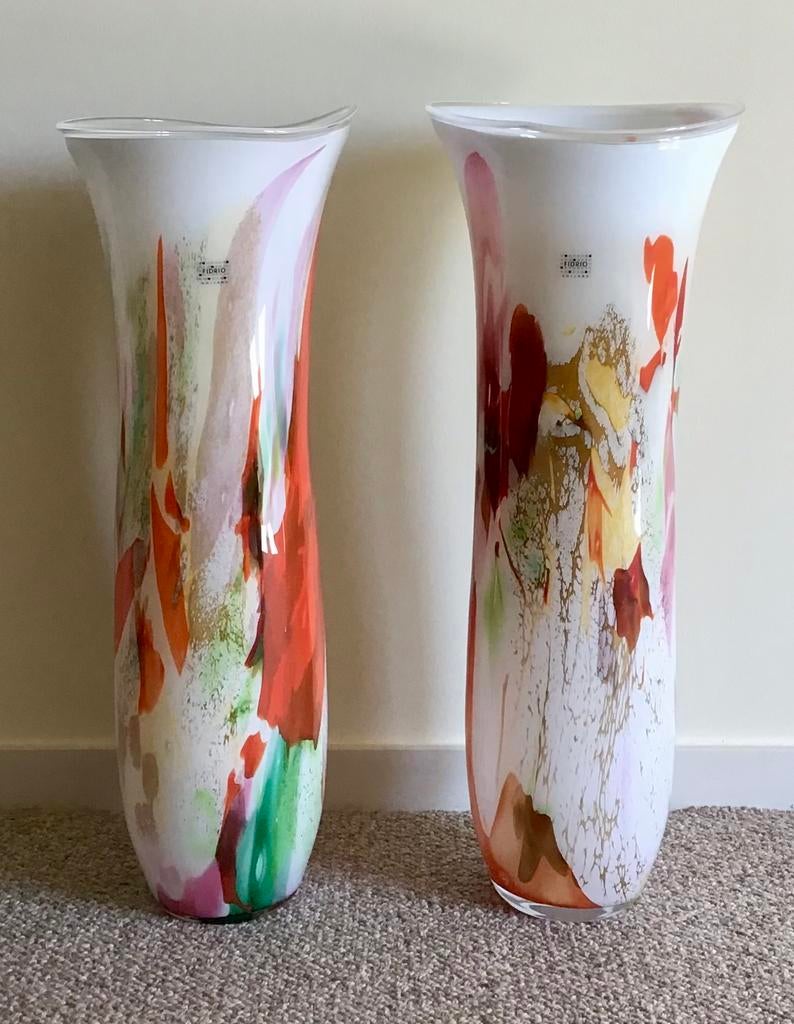 Twee vazen Fidrio, Ophalen, Overige kleuren, 50 tot 75 cm, Glas