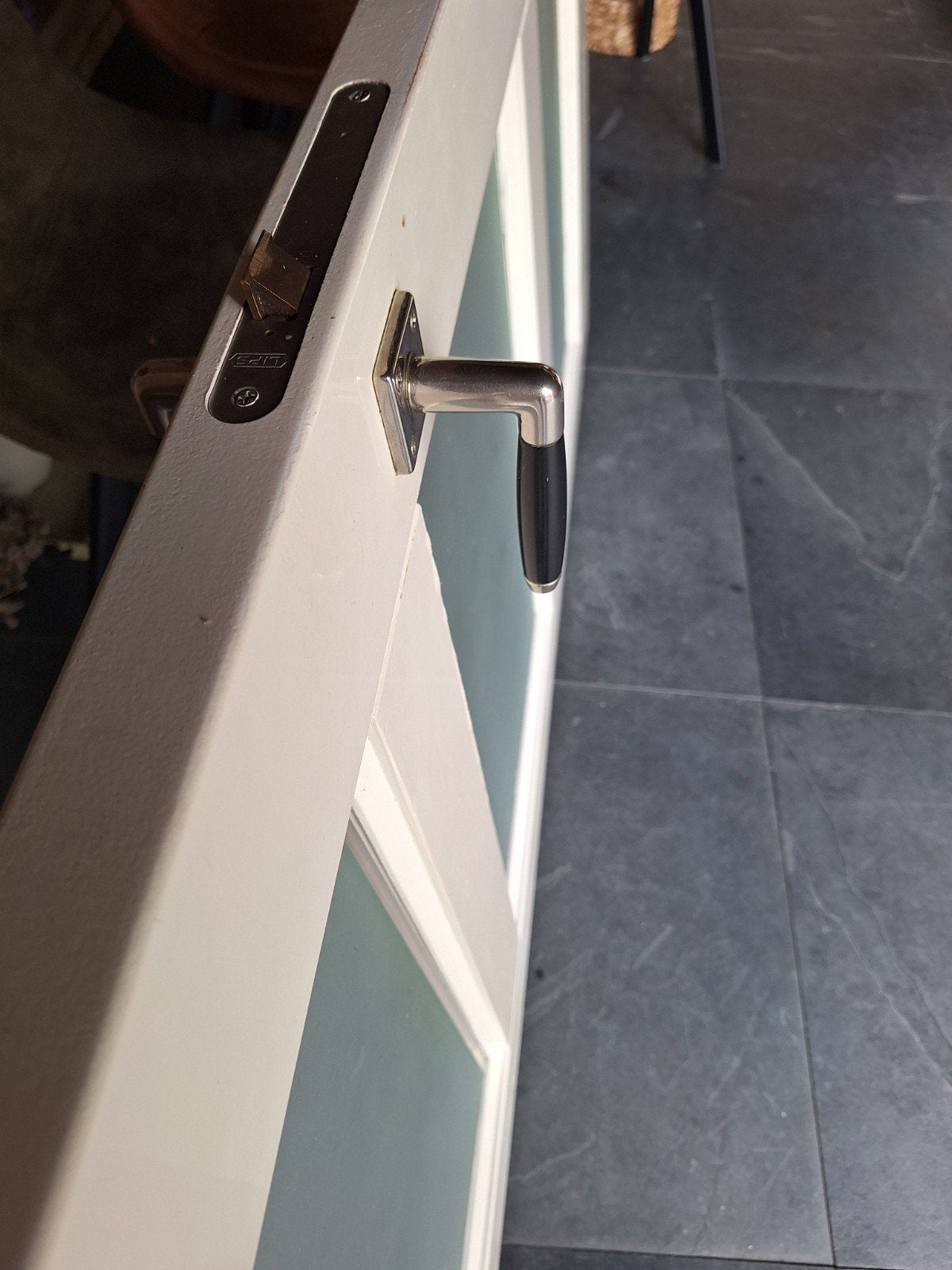 2x witte binnendeur met glaspanelen en handvat, Doe-het-zelf en Verbouw, 100 tot 120 cm, Gebruikt, Binnendeur, Ophalen of Verzenden