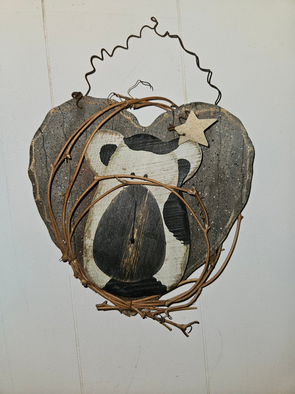Houten hart decoratie met hond, Huis en Inrichting, Hout, Gebruikt, Meerkleurig, Ophalen of Verzenden