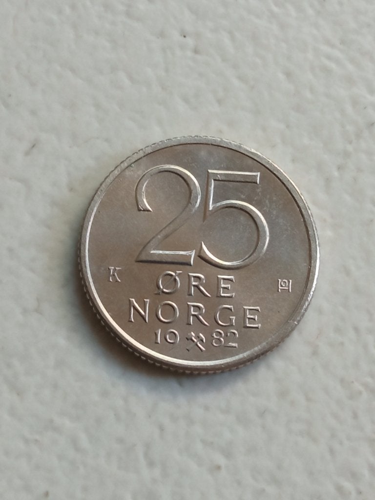 Noorwegen 25 ore 1982., Ophalen of Verzenden, Overige landen, Losse munt