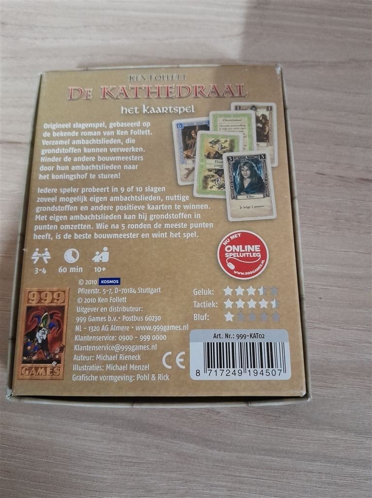 De kathedraal - het kaartspel - 999 games - s4042, Verzenden, Zo goed als nieuw