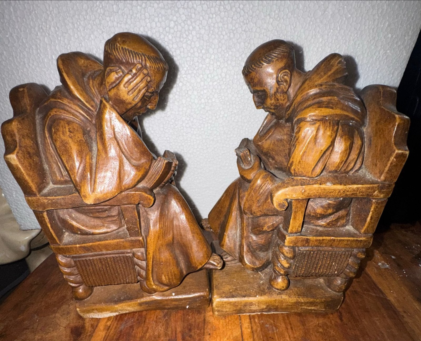 Vintage zwaare Boekensteunen Monniken - Boekensteun Set, Ophalen of Verzenden