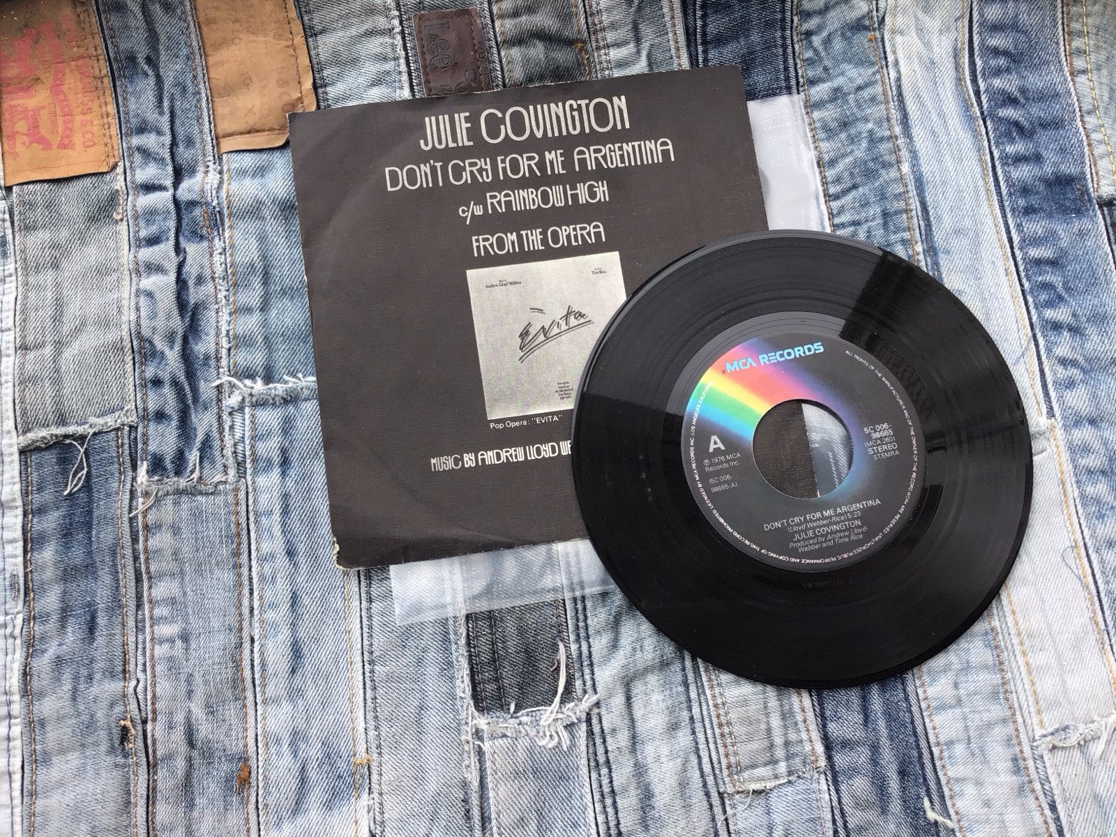 Julie Covington - Don't Cry for Me Argentina (Single), Gebruikt, Filmmuziek en Soundtracks, Originele persing, 7 inch