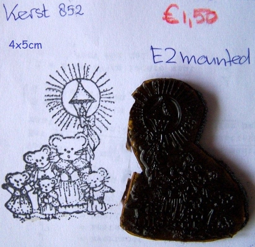 Kerst 852 EZ-mounted stempel, Ophalen of Verzenden, Gebruikt, EZ-mounted stempel