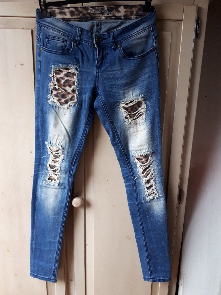 blauwe jeans, Coolcat, maat 27, Zo goed als nieuw, Coolcat, W27 (confectie 34) of kleiner, Verzenden