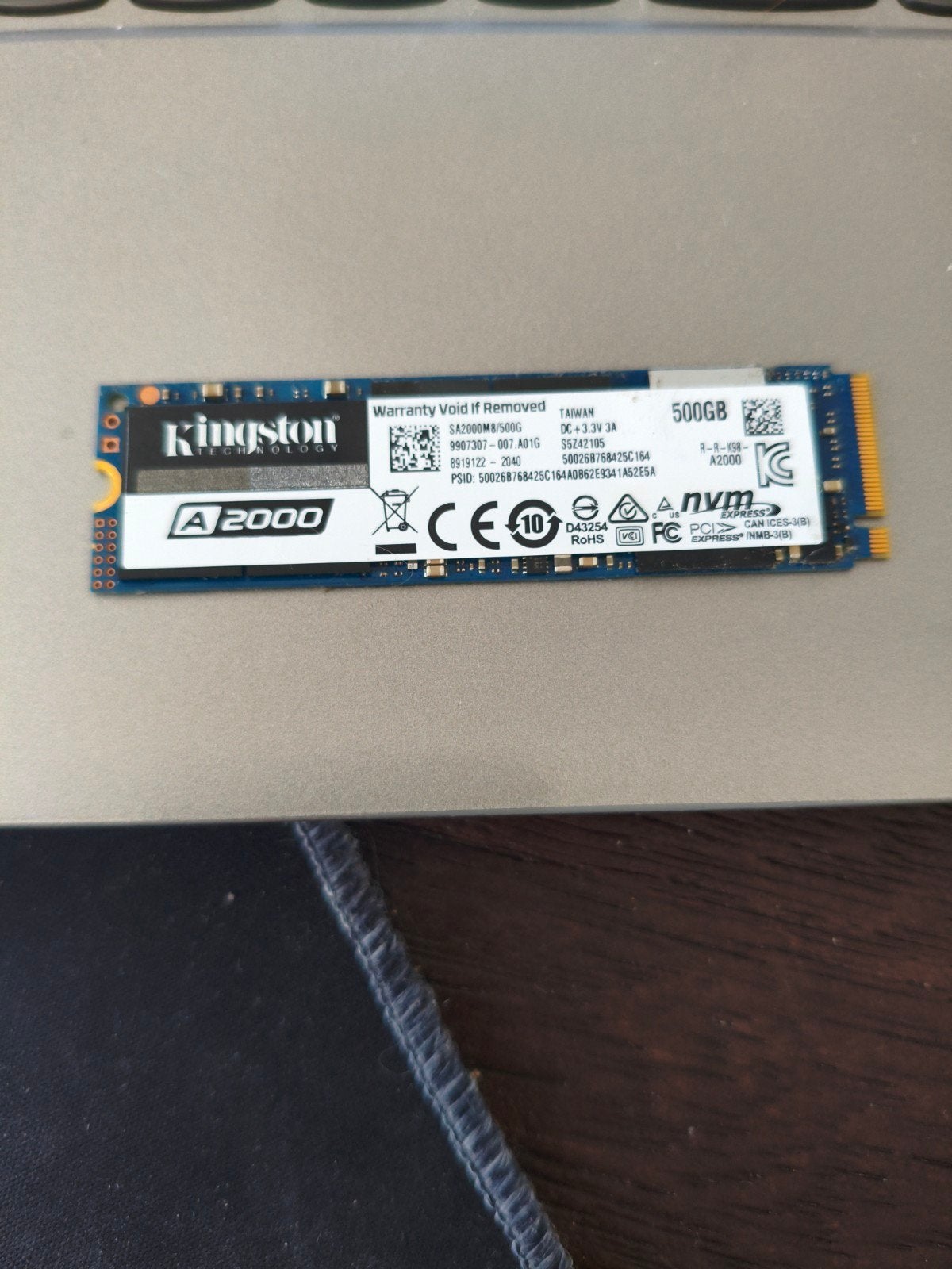 Kingston A2000 500GB M.2 NVMe SSD, Ophalen of Verzenden