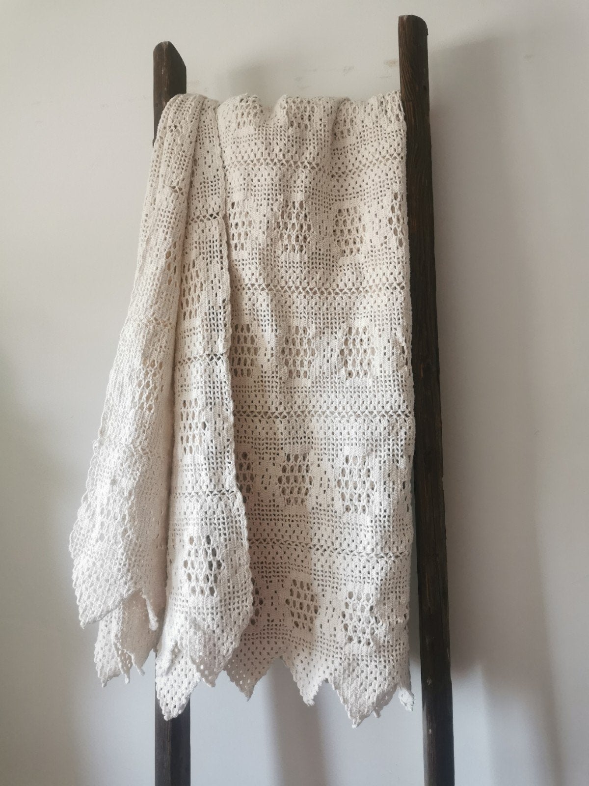 Gehaakt plaid deken sprei landelijk brocante, Ophalen of Verzenden, Zo goed als nieuw