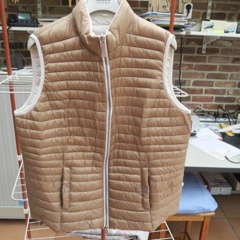 Bodywarmer nieuw doubleface wit lichtbruin Barbara Lebek 44, Meerkleurig, Maat 42/44 (L), Nieuw, Ophalen of Verzenden