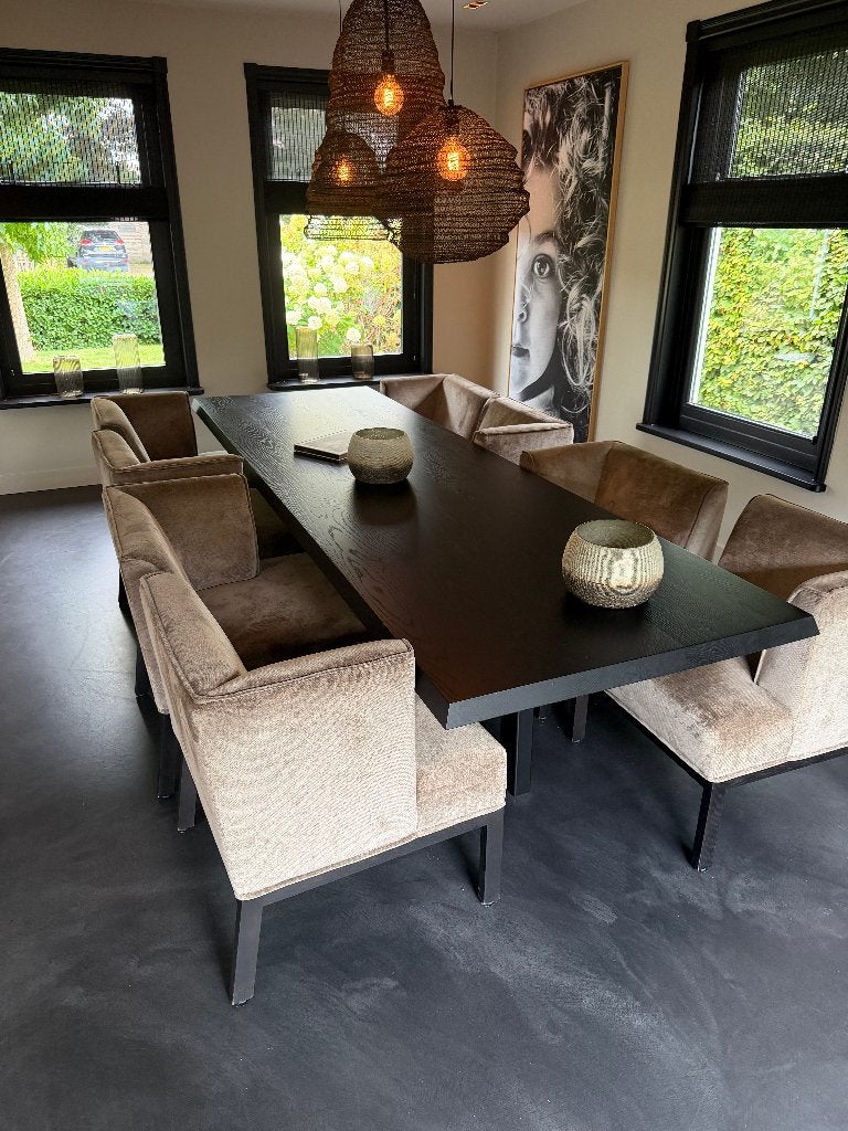 Eettafel + 8 stoelen (Luxe, Bertram Beerbaum, Grey7), Ophalen, Modern, strak, luxe, 200 cm of meer, 50 tot 100 cm