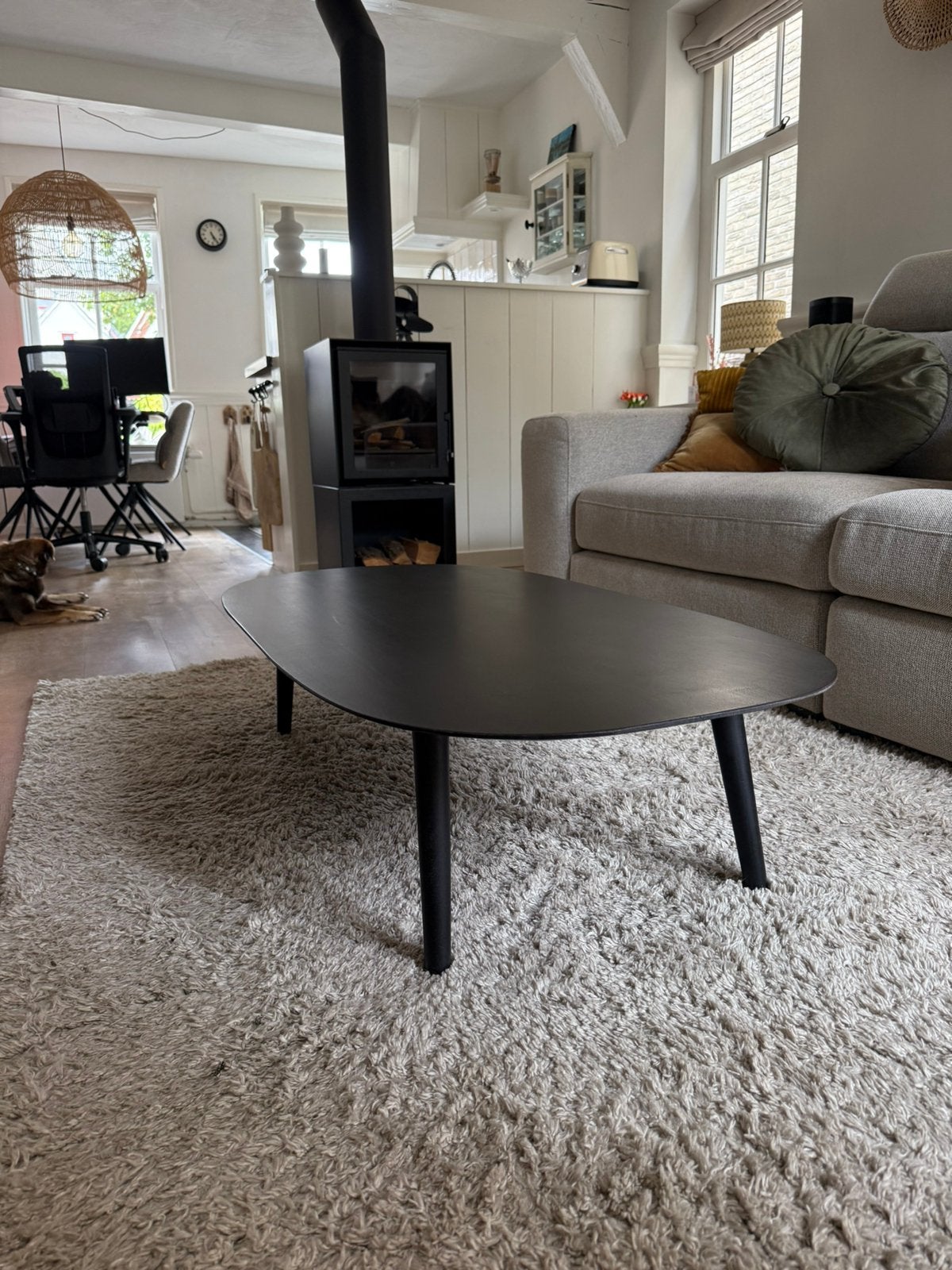 Zwarte salontafel van Karwei, Ophalen, 100 tot 150 cm, 50 tot 100 cm, Zo goed als nieuw