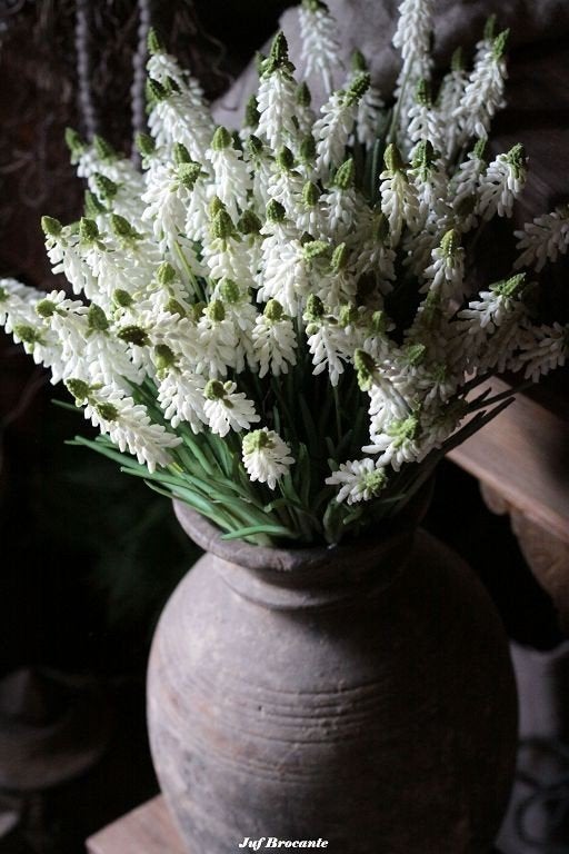 Steker witte druifjes / muscari paars/blauw of wit, Www.jufbrocante.nl, Www.jufbrocante.nl, Nieuw, Ophalen of Verzenden