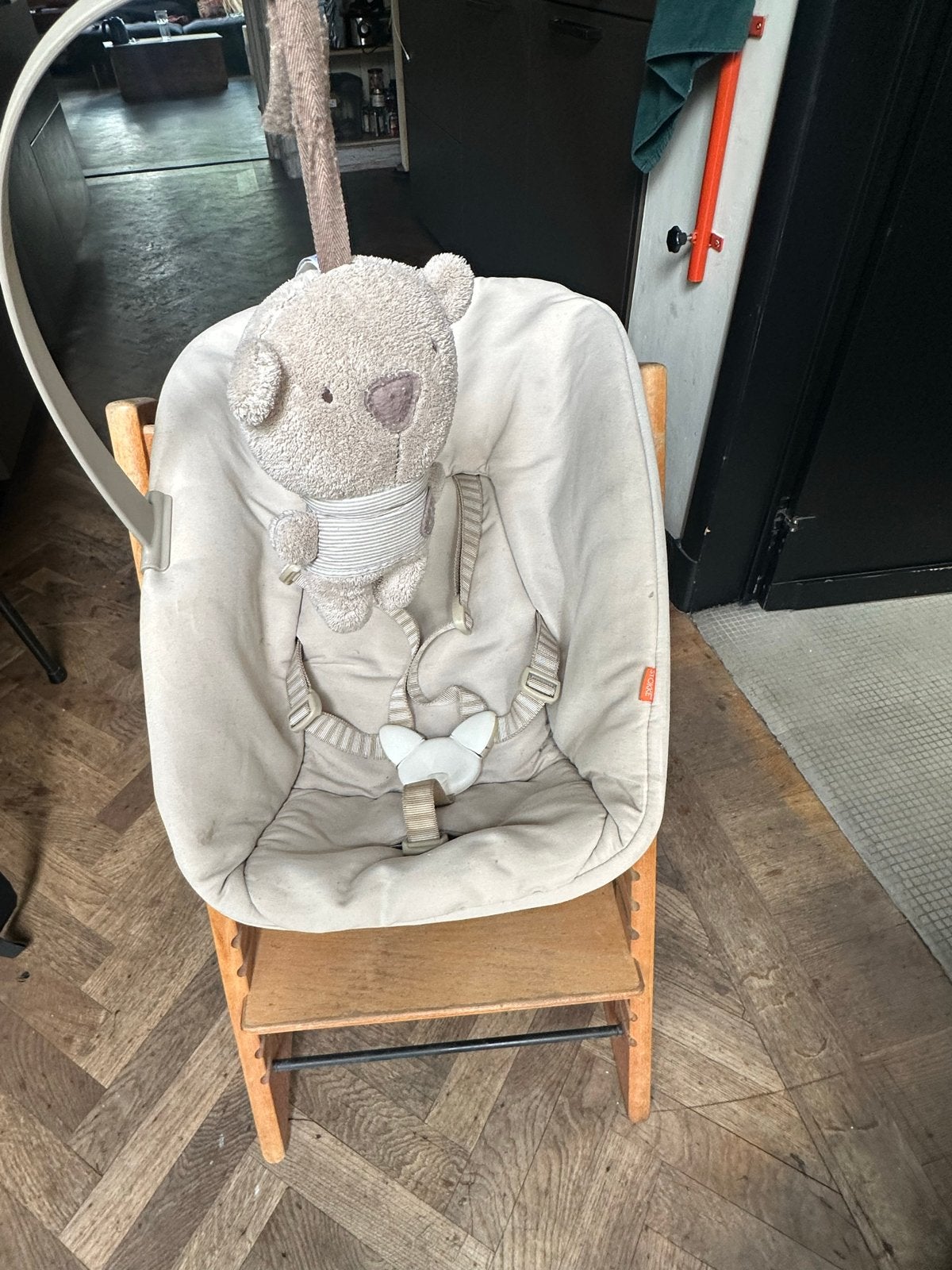 Trip Trap Stokke meegroeistoel met Newborn Set, Ophalen, Gebruikt, Meegroeistoel, Aanschuifbaar