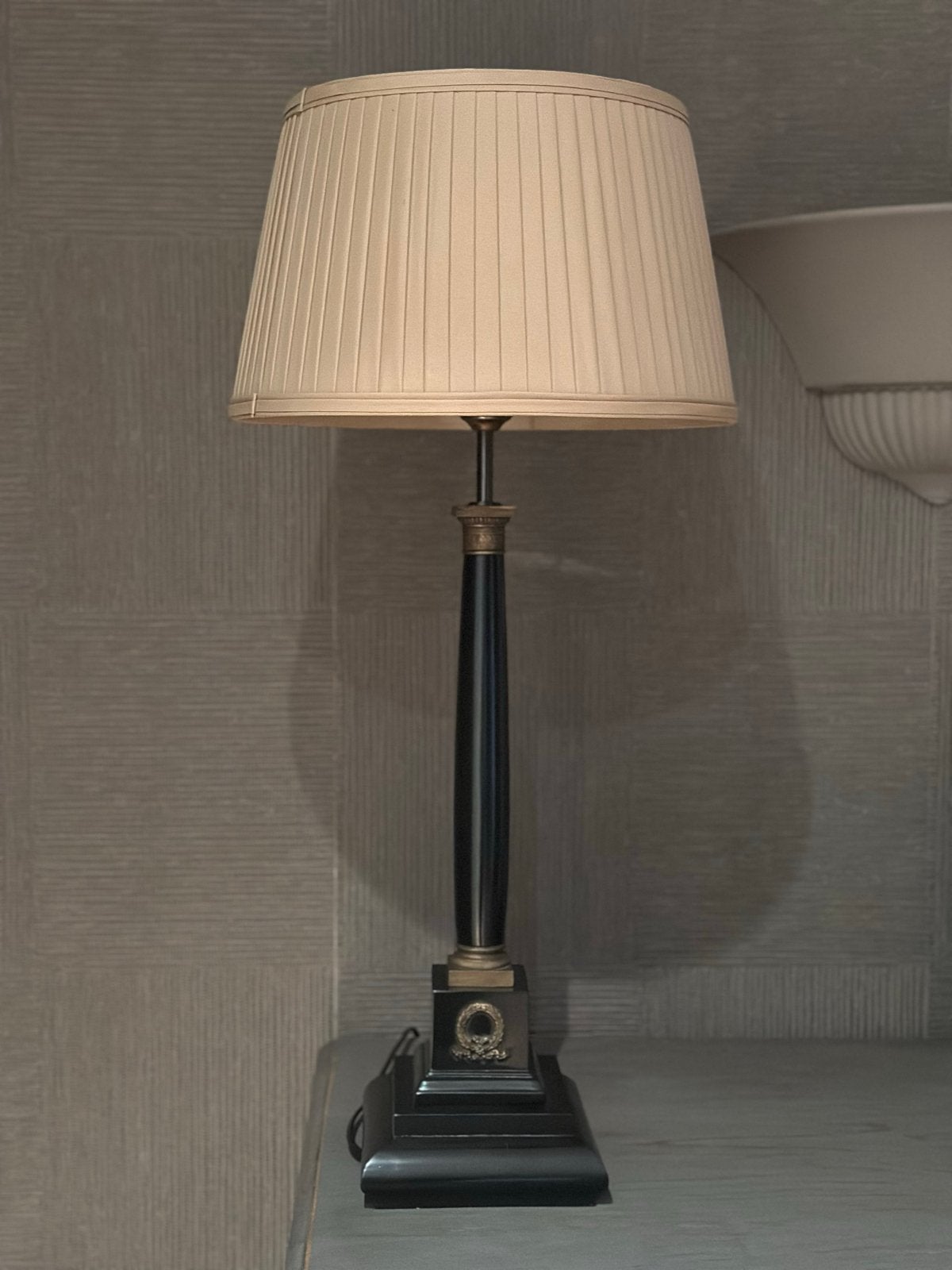 Imperio Art Deco Tafellamp Zijden Kap 75cm, Huis en Inrichting, Ophalen, Zo goed als nieuw, Kunststof, 75 cm of meer