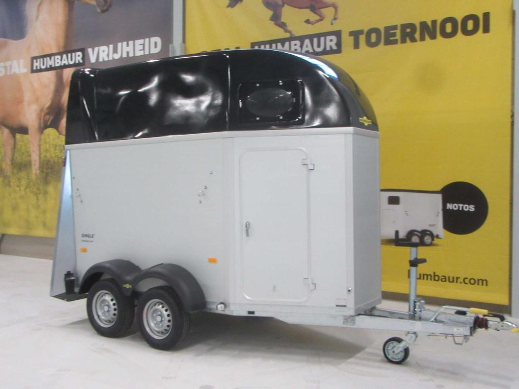 Humbaur 1,5 paards. Single Alu + zadelkamer. Prijs 9450,-, Niet ingevuld, 1½-paards trailer, Niet ingevuld, Ophalen