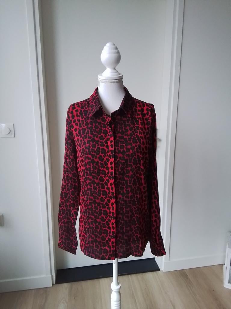 Rood-zwarte bloes Loavies mt S, Kleding | Dames, Blouses en Tunieken, Ophalen of Verzenden, Maat 36 (S), Rood, Loavies