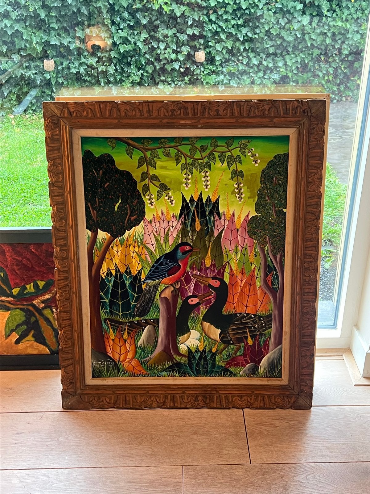 Levendig schilderij van Adam Leontus, Haïti, Overige stijlen, Doek, Dieren, Ophalen of Verzenden
