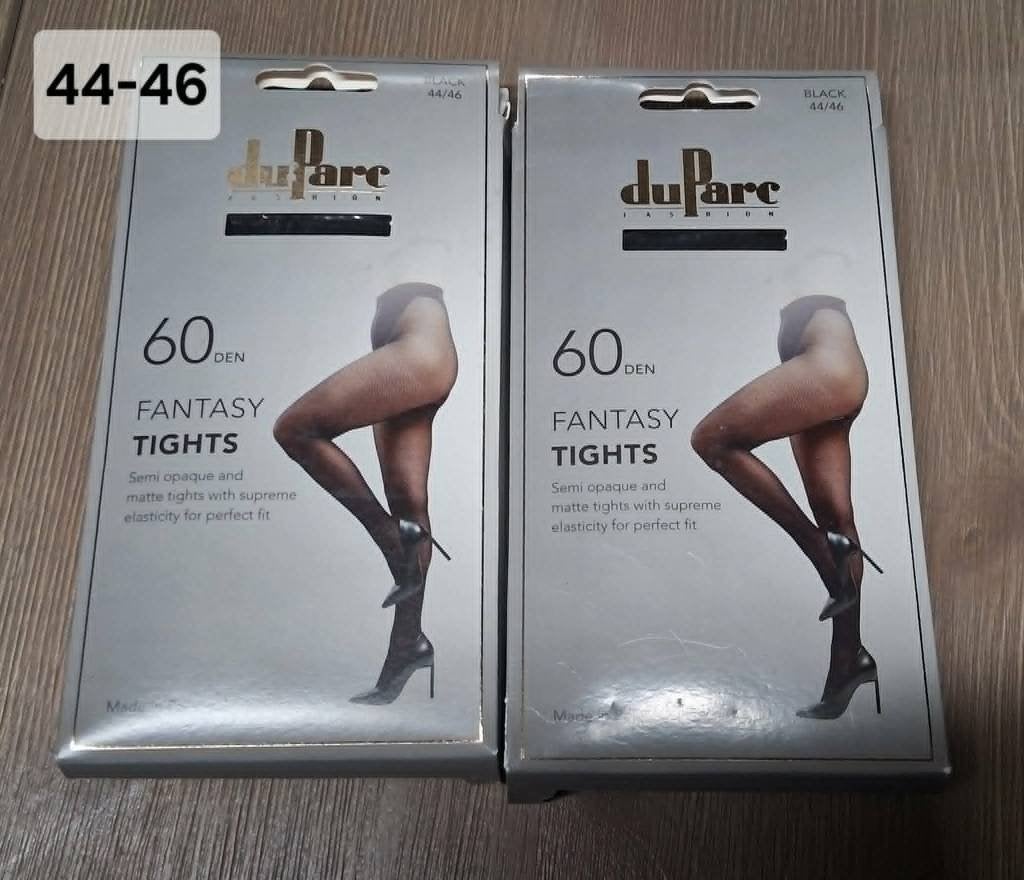 2x zwarte panty fantasy 60 den 44-46 Duparc, Kleding | Dames, Leggings, Maillots en Panty's, Duparc, Verzenden, Zwart, Nieuw